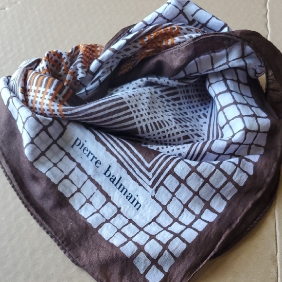 Pierre Balmain Brown and Orange Scarf - Picture 6 of 6